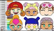 LOL Surprise Dolls Emoji Coloring Book Page Compilation LOL Dolls Transform Sk8er Grrrl Merbaby