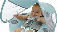 Preself Upgraded Baby Float Non-Inflatable Mambobaby Swim Ring, Infant Soft Solid Swimming Trainer, Baby Pool Float with Removable UPF 50+ UV Sun Protection Canopy