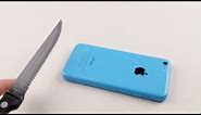 iPhone 5C Knife Scratch Screen Test