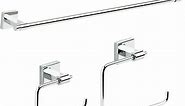 Franklin Brass Maxted 3-Piece Bath Hardware Set with 24 in. Towel Bar, Toilet Paper Holder, Towel Ring in Polished Chrome MAX633-PC-KT