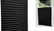 Blackout Blinds for Windows Cordless Blinds Temporary Shades Blinds No Drill Mini Blinds Black Out Blinds for Window of Bedroom,Bathroom,Kitchen Office (Black-high Shading, 23.6 * 59"(60 * 150cm))