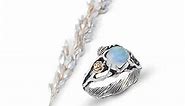 BlackTreeLab “Cleo” Moonstone Ring- 925 Sterling Silver Rings- Moon Stone Ring Women- Moonstone Engagement Ring