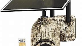 Cellular Trail Camera 3rd Generation 4G LTE with Solar Panel, Live Video Game Camera Include SIM Card with 360° Pan Tilt, Motion Activated, 2K Color Night Vision, No Wi-Fi, IP65 for Wildlife