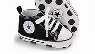 HsdsBebe Baby Girls Boys Shoes Infant Canvas High-Top Ankle Sneakers for First Walkers 0-18M