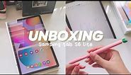 Samsung tab S6 lite unboxing📦🌷 + Accesories | Soft aesthetic☁️| asmr + lofi music