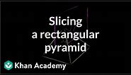 Slice a rectangular pyramid | Perimeter, area, and volume | Geometry | Khan Academy