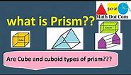 What is Prism | Types of Prism | Triangular Prism | Cube | Cuboid | Math Dot Com
