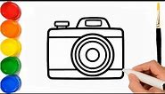 How to Draw a Simple Camera Step By Step || Camera Drawing for Kids