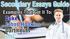 Medical School Secondary Essays 8 TIPS & 7 REAL EXAMPLES