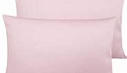 NTBAY Egyptian Cotton Queen Pillowcases - Set of 2, 500 Thread Count Cotton Pillowcases - Soft and Breathable Envelope Closure Pillow Cases - 20x30 Pillow Covers for Bed, Pink