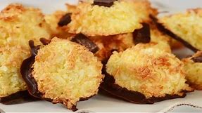 Chocolate Dipped Coconut Macaroons (Classic Version) - Joyofbaking.com