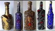 5 Bottle Decoration Ideas/ Bottle Art/ Decorate Wine Bottle