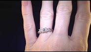 Certified Zales Princess Cut 3 Stone Platinum Diamond Engagement Ring with Warranty