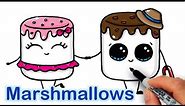 How to Draw Cartoon Marshmallow Cute and Easy