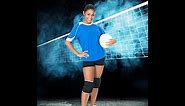 Sports poster template | Volleyball digital backdrop | Volleyball background | Volleyball photo