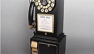 Antique Telephone Decor Classic Antique Pay Phone Ornaments Iron Wall Mounted Vintage Phone Model 25x16x50cm (Color : Black)