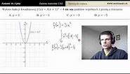 [Zad 16] Wykres funkcji kwadratowej (trening do matury)