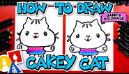 How To Draw Cakey Cat From Gabby's Dollhouse