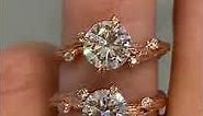 Moissanite vs. Diamond - Rose Gold Nature Inspired Engagement Rings - Anani