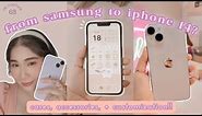 ☁️ iphone 14 purple 512gb 💜 aesthetic unboxing, ios 16 setup, widgets, accessories, + camera test! ✨