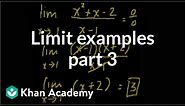 Limit examples (part 3) | Limits | Differential Calculus | Khan Academy