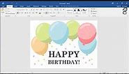 How to make a birthday card with Word