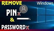 Remove PIN and Password in Windows PC • How to Disable PIN and Password in Windows