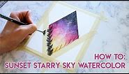 HOW TO PAINT: Sunset Starry Sky Watercolor