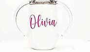 Personalized Sippy Cup | Any Name or Text | Baby Girl | Sippy Cup for Toddlers | Insulated Cup for Baby | Stainless Steel | BPA Free