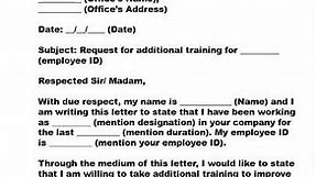 Request Letter for Additional Management Training