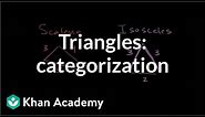 Triangles: categorization by angle or equal sides | 4th grade | Khan Academy