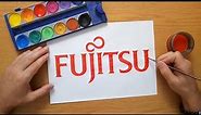 How to draw the Fujitsu logo - 富士通のロゴの描き方
