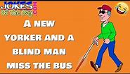 Funny Joke: A New Yorker and a blind man miss the bus