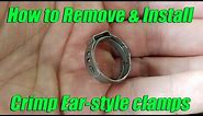 How to remove and install Oetiker ear-style crimp pinch cinch clamps