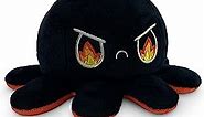 TeeTurtle - The Original Reversible Octopus Plushie - Angry Red + Rage Black - Cute Sensory Fidget Stuffed Animals That Show Your Mood, 4 inch