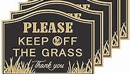 Leinuosen 5 Pcs Stay off Grass Signs for Yard with Stakes Lawn Easy Install 14 x 10 Inch Please Keep off the Grass Signs for Yard Statement Plaque for Outdoor Use