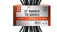 HOMESTEAD 21-inch Rubber Bungee Cords with Hooks, Premium EPDM Tie Down Strap for Outdoor - 10 Packs