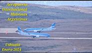 Aeropuerto de Ushuaia - Aterrizaje y despegue AR Max y 738.