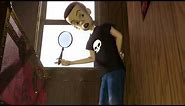 Toy story Sid burns a hole in Woody