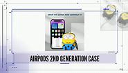 for Airpods 2nd Generation case, Cute Cartoon Character Airpod Case Cover for Airpods 1st and 2nd Generation, Unique Design Funny Fun Kawaii 3D Case for Women Men,Drinking Blue
