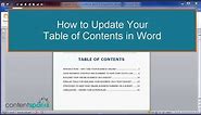 How to Update Table of Contents in Word