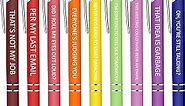 Snarky Office Pens Funny Insulting Pens Arcastic Negative Quotes Ballpoint Pens Macaron Touch Stylus Pens for Office, Black Ink(10 Pcs)