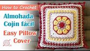 [Eng Sub] Afican Flower Pillow - Crochet Cojín Almohada Fácil - Easy Cushion Cover Homedecor