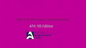 APA Books & Ebook Citations (7th Edition) - Reference List