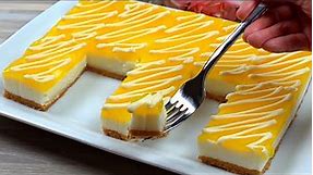 If you have Lemon, Make this Dessert in 10 Minutes! No-Bake, No Gelatin, Easy and Delicious!
