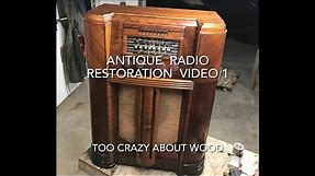 Antique radio cabinet restoration video 1