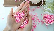 Hapeper 1000 Pack 6mm Plastic Pearl Beads, Round Pearls with Hole for DIY Craft Jewelry Making Necklace Bracelet (Pink Series)