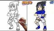 Sasuke Drawing from Naruto || How to Draw Sasuke from Naruto Step by Step