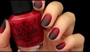 Matte Black & Red Ombre Nails (easy for Halloween!)