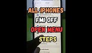 All Iphone "Open Menu" FMI OFF 👉 STEPS 🔥|| UDID code #openmenu #iphone #udid
